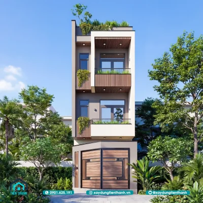 mau nha 3 tang dep o nong thon 4 400x400 - Mẫu nhà 3 tầng đẹp ở nông thôn 3,9x14m: Thiết kế hiện đại