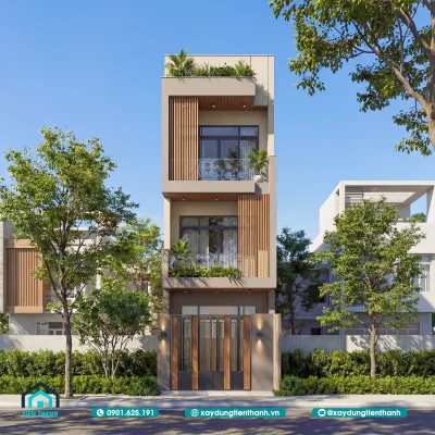 mau nha 3 tang hien dai 10a 400x400 - Mẫu Nhà 3 Tầng Hiện Đại: Giải Pháp Kiến Trúc Cho Phố Thị