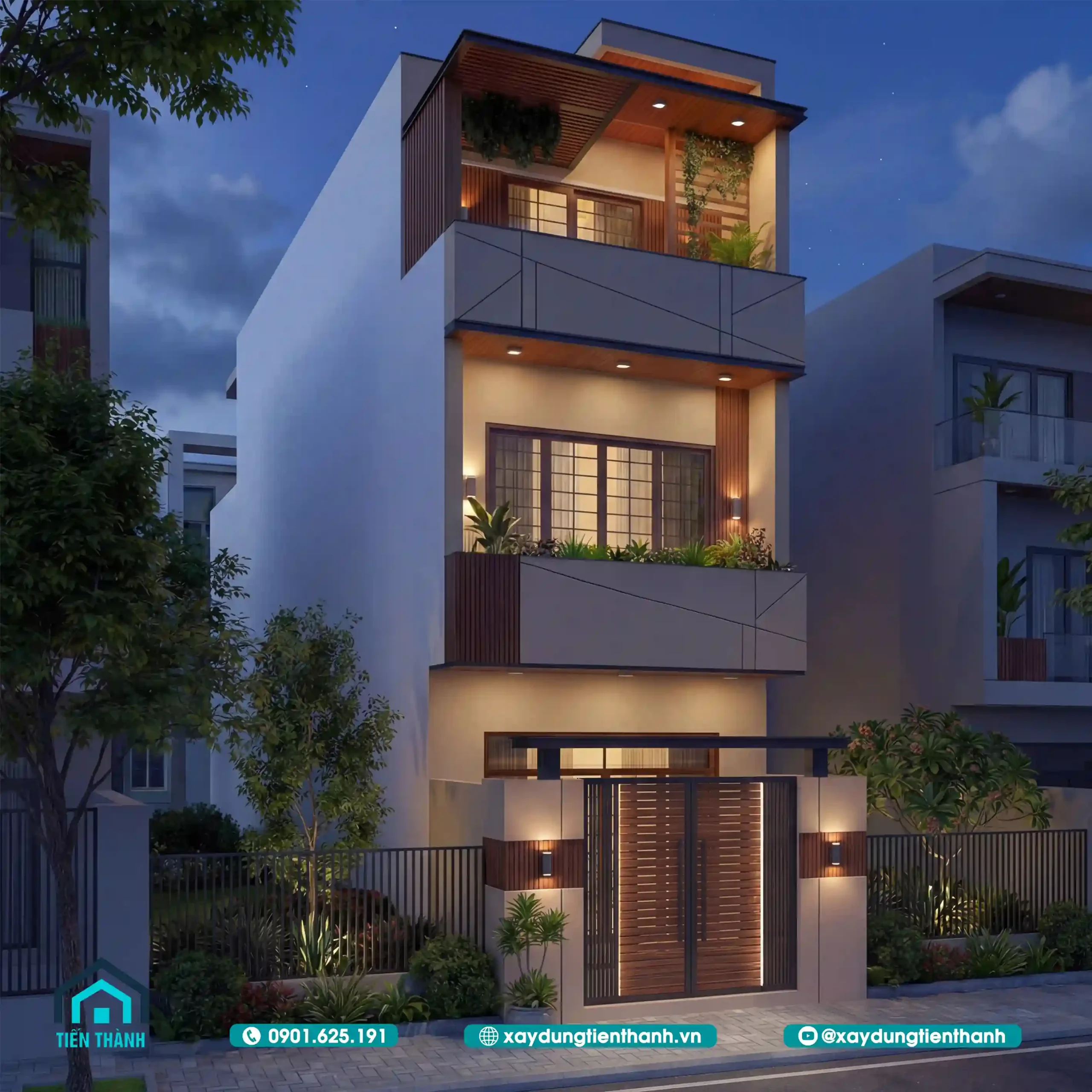 Mẫu nhà 3 tầng mặt tiền 4m hiện đại: Không gian hoàn hảo mau nha 3 tang mat tien 4m hien dai 10 scaled - Mẫu nhà 3 tầng mặt tiền 4m hiện đại: Không gian hoàn hảo