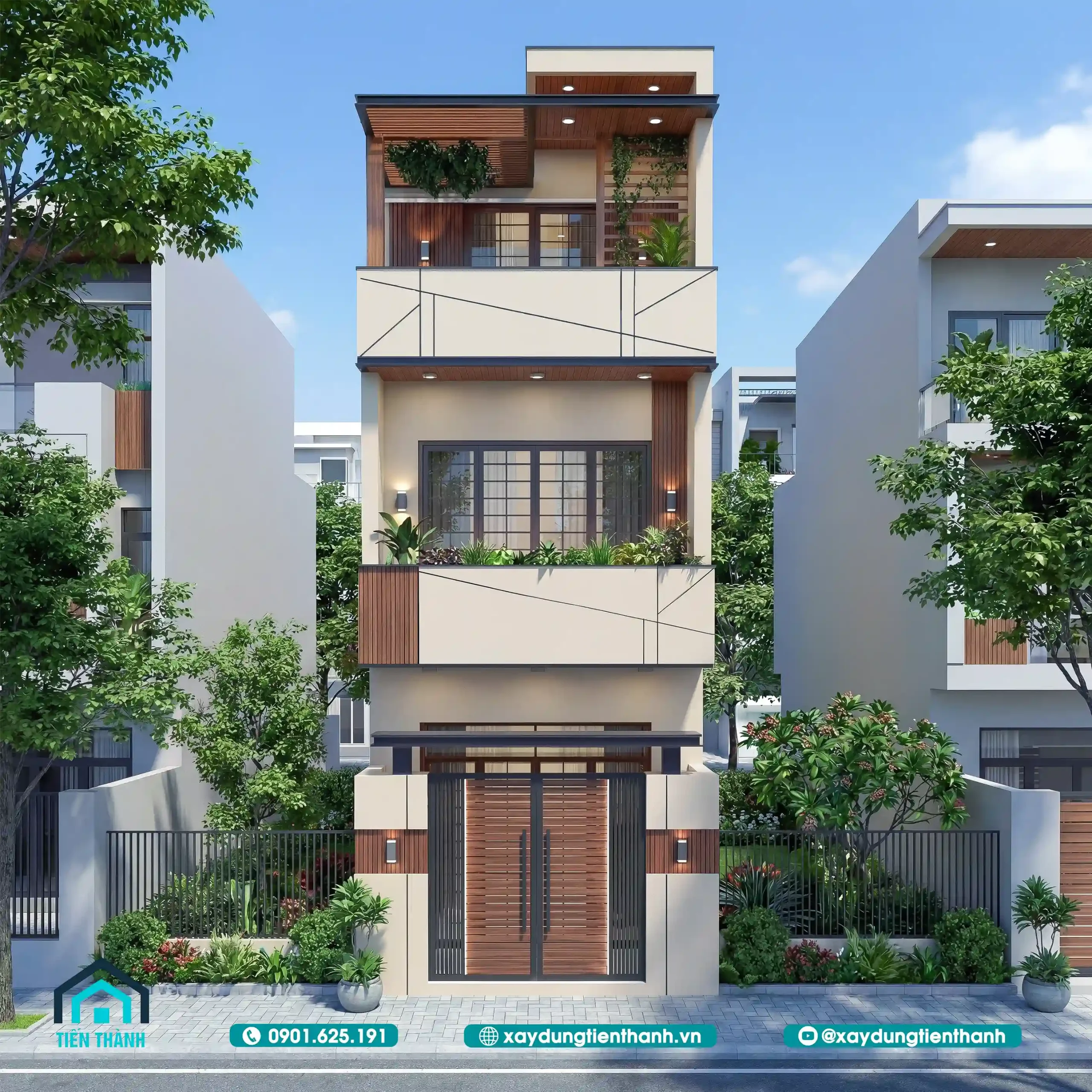 Mẫu nhà 3 tầng mặt tiền 4m hiện đại: Không gian hoàn hảo mau nha 3 tang mat tien 4m hien dai 4 scaled - Mẫu nhà 3 tầng mặt tiền 4m hiện đại: Không gian hoàn hảo