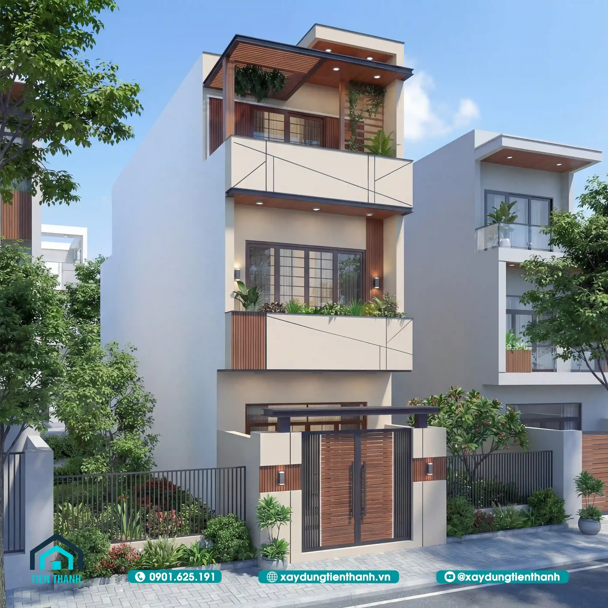 Mẫu nhà 3 tầng mặt tiền 4m hiện đại: Không gian hoàn hảo mau nha 3 tang mat tien 4m hien dai 5 scaled - Mẫu nhà 3 tầng mặt tiền 4m hiện đại: Không gian hoàn hảo
