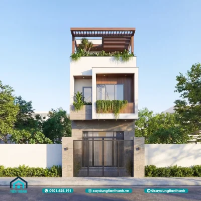 mau nha 3 tang mat tien 5m dep 4 400x400 - Mẫu nhà 3 tầng mặt tiền 5m đẹp: Xu hướng kiến trúc hiện đại