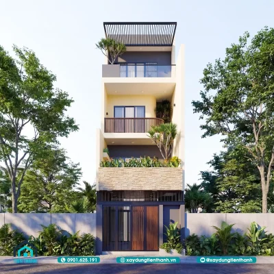 mau nha 4 tang mat tien 5m hien dai 5 400x400 - Mẫu nhà 4 tầng mặt tiền 5m hiện đại: Giải pháp tối ưu không gian