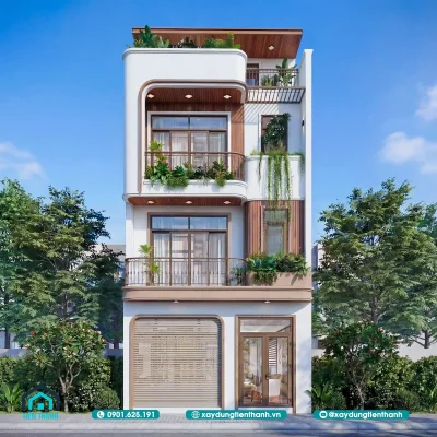 mau nha mat tien 6m 3 tang 5 400x400 - Mẫu Nhà Mặt Tiền 6m 3 Tầng: Tuyệt Phẩm Kiến Trúc Hiện Đại