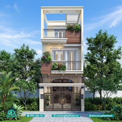 mau nha ong tan co dien 3 tang 5 400x400 - Mẫu Nhà Ống Tân Cổ Điển 3 Tầng: Kiến Trúc Sang Trọng