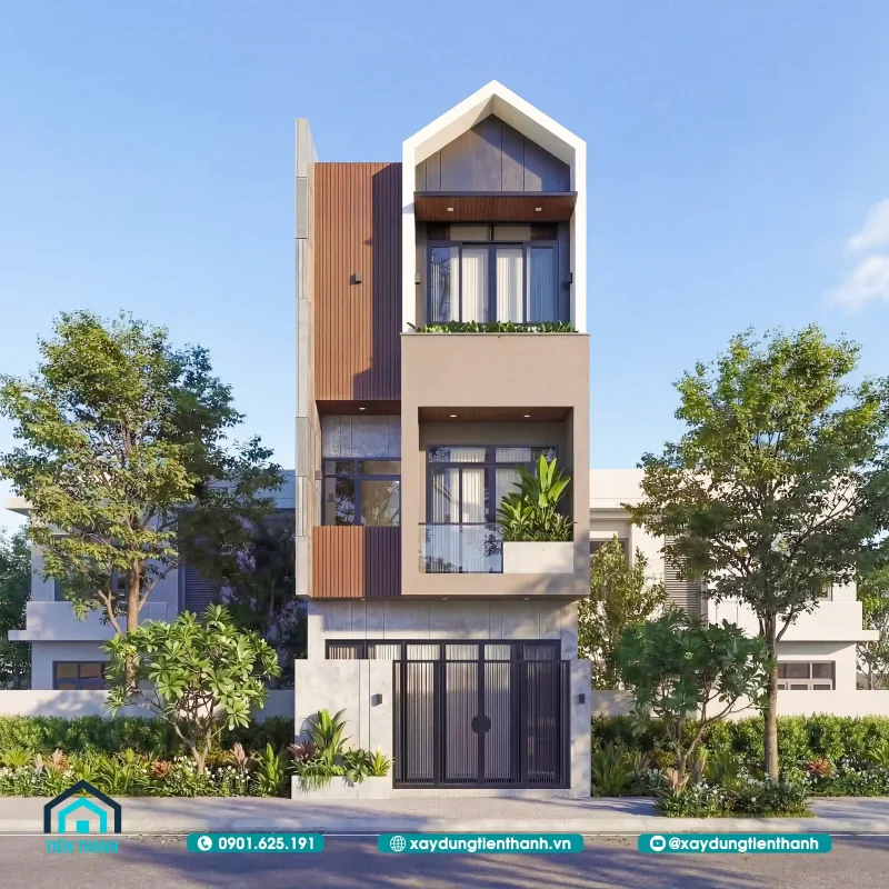 mau thiet ke nha 3 tang 5x16m 4 800x800 - Nh&agrave; 3 Tầng 3 Ph&ograve;ng Ngủ 1 Ph&ograve;ng Thờ Hiện Đại Đẹp