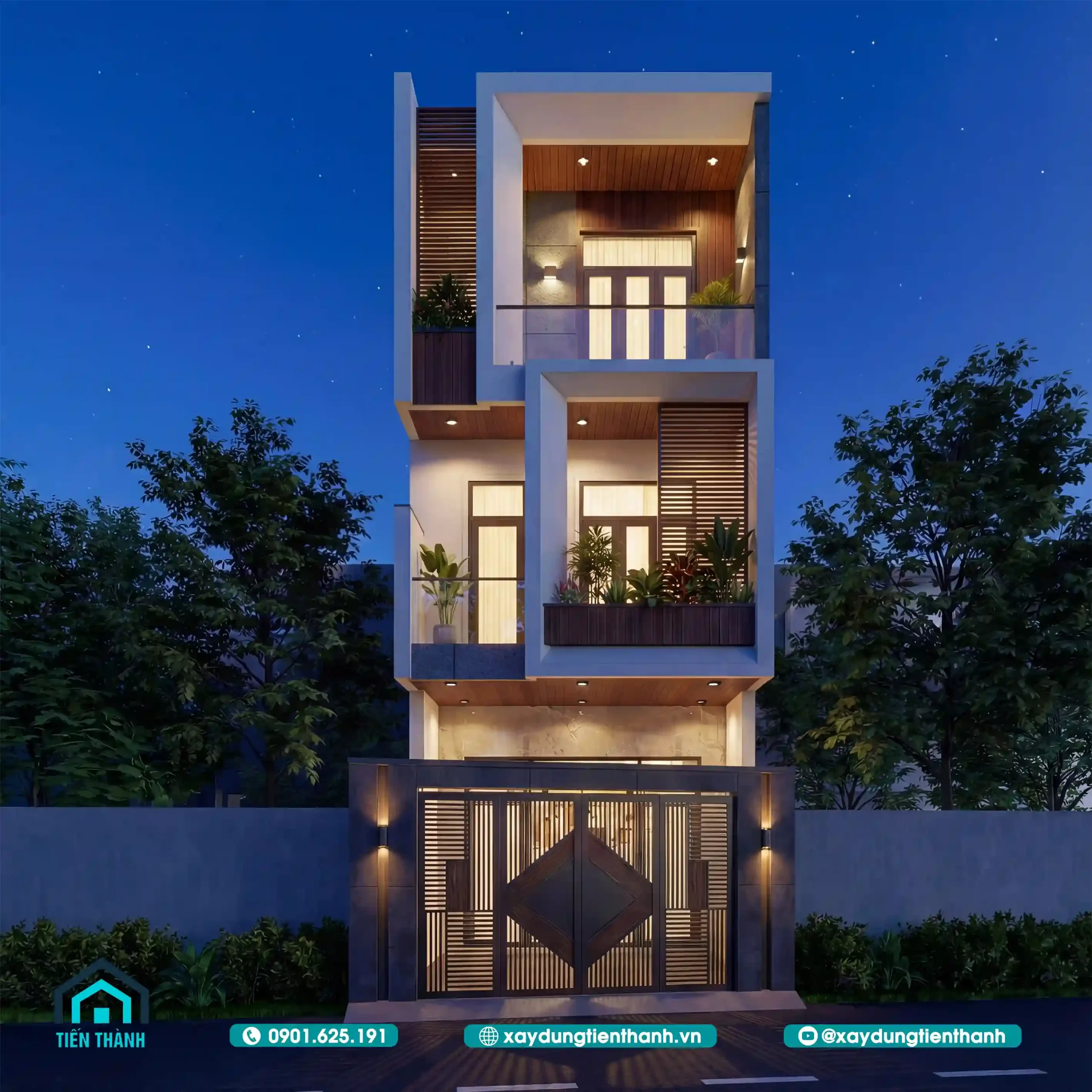 Mẫu Nhà 3 Tầng 4 Phòng Ngủ 5x20 Hiện Đại Hoàn Hảo nha 3 tang 4 phong ngu 5x20 11 scaled - Mẫu Nhà 3 Tầng 4 Phòng Ngủ 5x20 Hiện Đại Hoàn Hảo