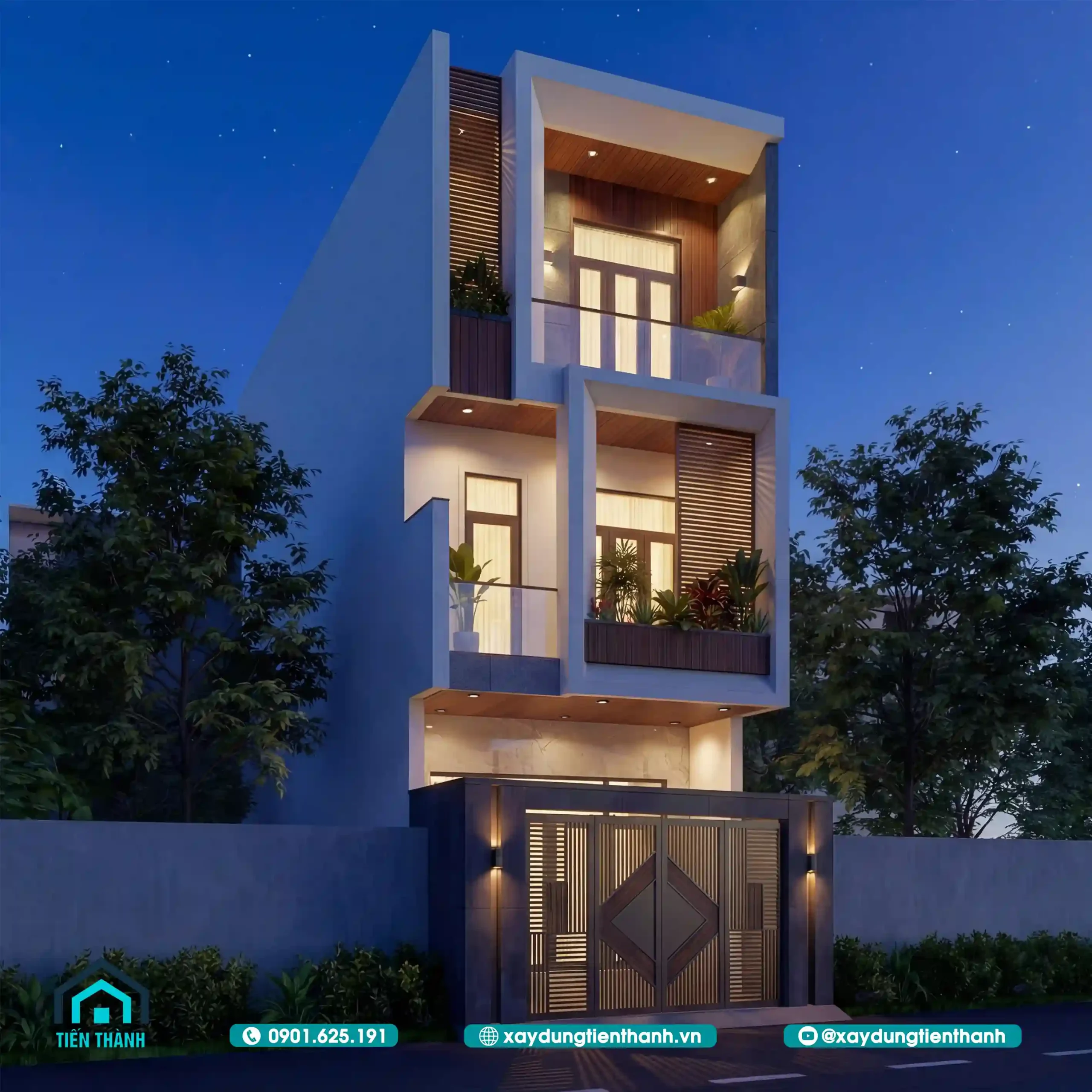 Mẫu Nhà 3 Tầng 4 Phòng Ngủ 5x20 Hiện Đại Hoàn Hảo nha 3 tang 4 phong ngu 5x20 12 scaled - Mẫu Nhà 3 Tầng 4 Phòng Ngủ 5x20 Hiện Đại Hoàn Hảo