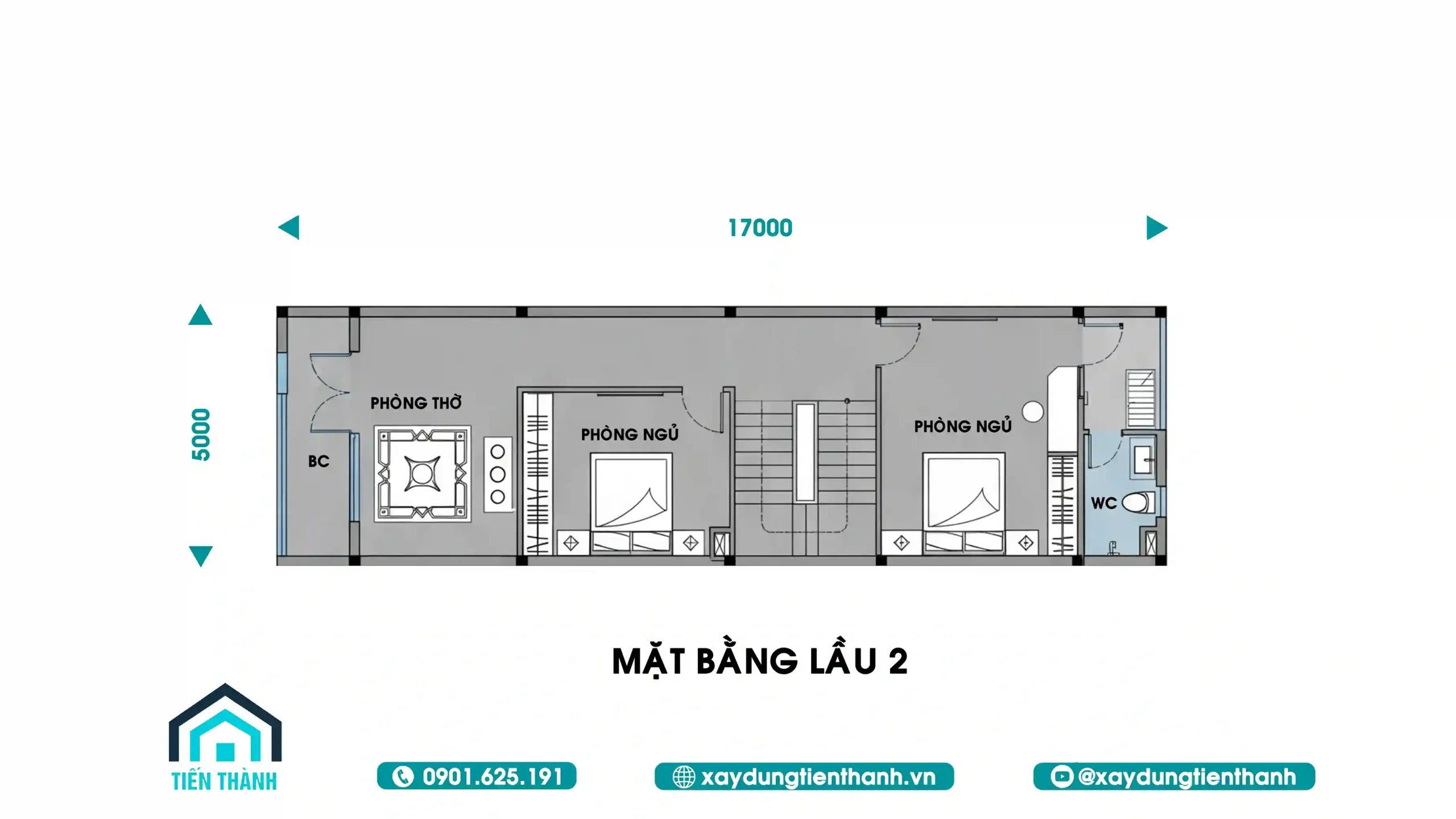 Mẫu Nhà 3 Tầng 4 Phòng Ngủ 5x20 Hiện Đại Hoàn Hảo nha 3 tang 4 phong ngu 5x20 3 scaled - Mẫu Nhà 3 Tầng 4 Phòng Ngủ 5x20 Hiện Đại Hoàn Hảo