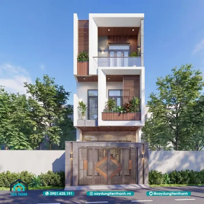 nha 3 tang 4 phong ngu 5x20 5 400x400 - Mẫu Nhà 3 Tầng 4 Phòng Ngủ 5x20 Hiện Đại Hoàn Hảo