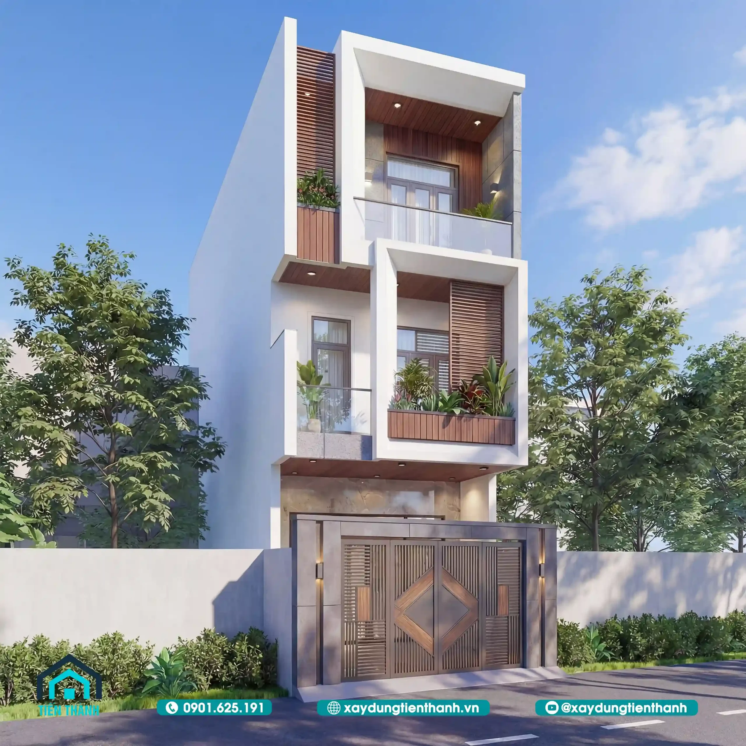 Mẫu Nhà 3 Tầng 4 Phòng Ngủ 5x20 Hiện Đại Hoàn Hảo nha 3 tang 4 phong ngu 5x20 6 scaled - Mẫu Nhà 3 Tầng 4 Phòng Ngủ 5x20 Hiện Đại Hoàn Hảo