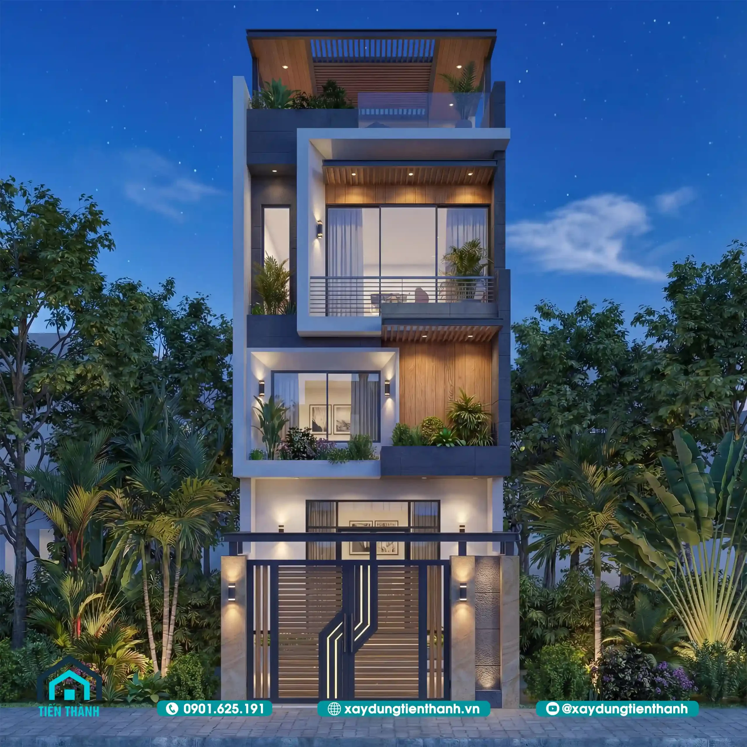 Mẫu Nhà 3 Tầng Có Gara Ô Tô Hiện Đại: Kiến Trúc Tối Ưu nha 3 tang co gara o to 11 scaled - Mẫu Nhà 3 Tầng Có Gara Ô Tô Hiện Đại: Kiến Trúc Tối Ưu