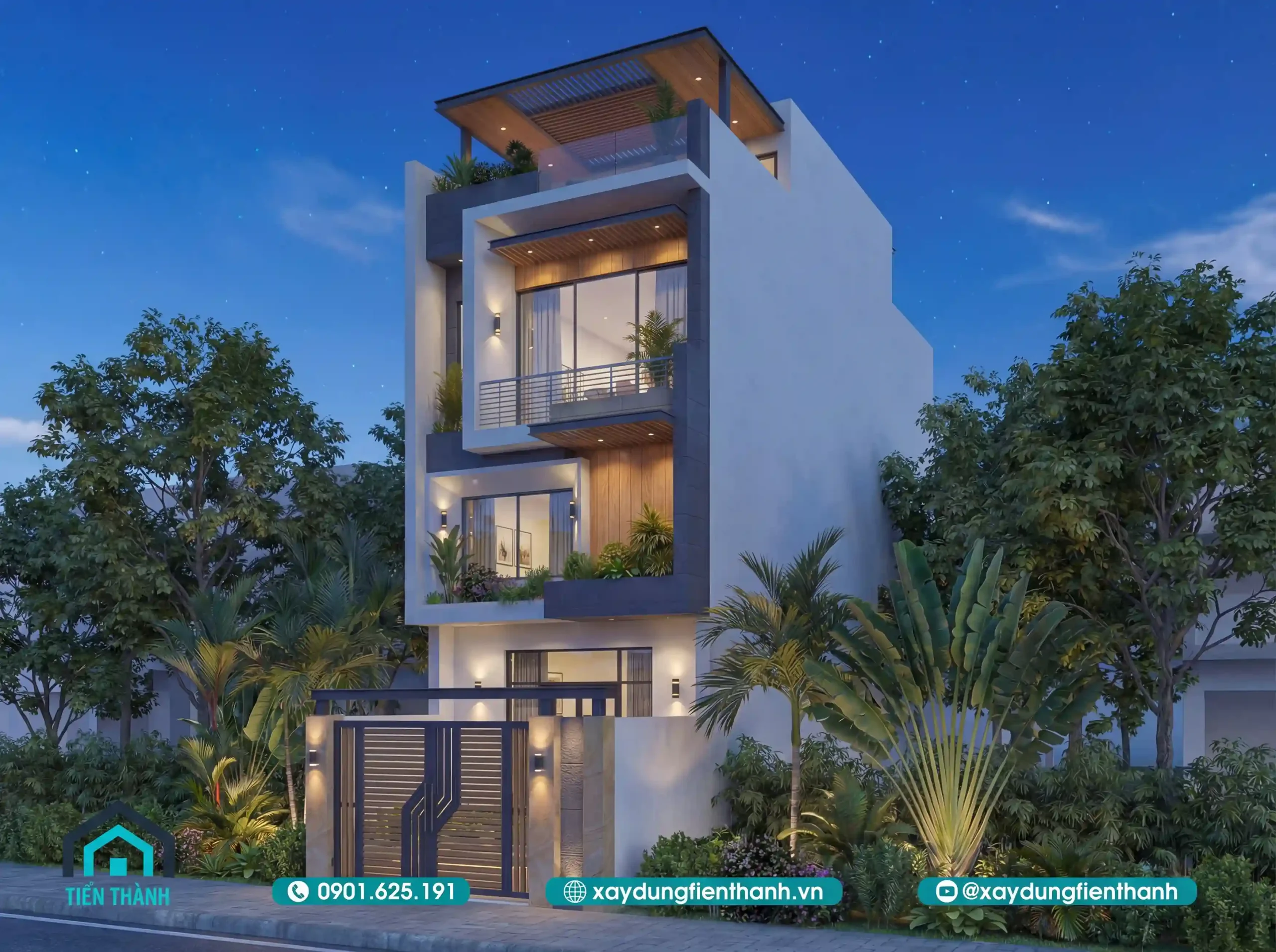 Mẫu Nhà 3 Tầng Có Gara Ô Tô Hiện Đại: Kiến Trúc Tối Ưu nha 3 tang co gara o to 13 scaled - Mẫu Nhà 3 Tầng Có Gara Ô Tô Hiện Đại: Kiến Trúc Tối Ưu