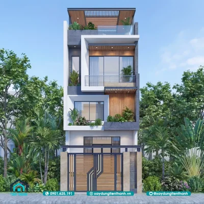 nha 3 tang co gara o to 5 400x400 - Mẫu Nhà 3 Tầng Có Gara Ô Tô Hiện Đại: Kiến Trúc Tối Ưu