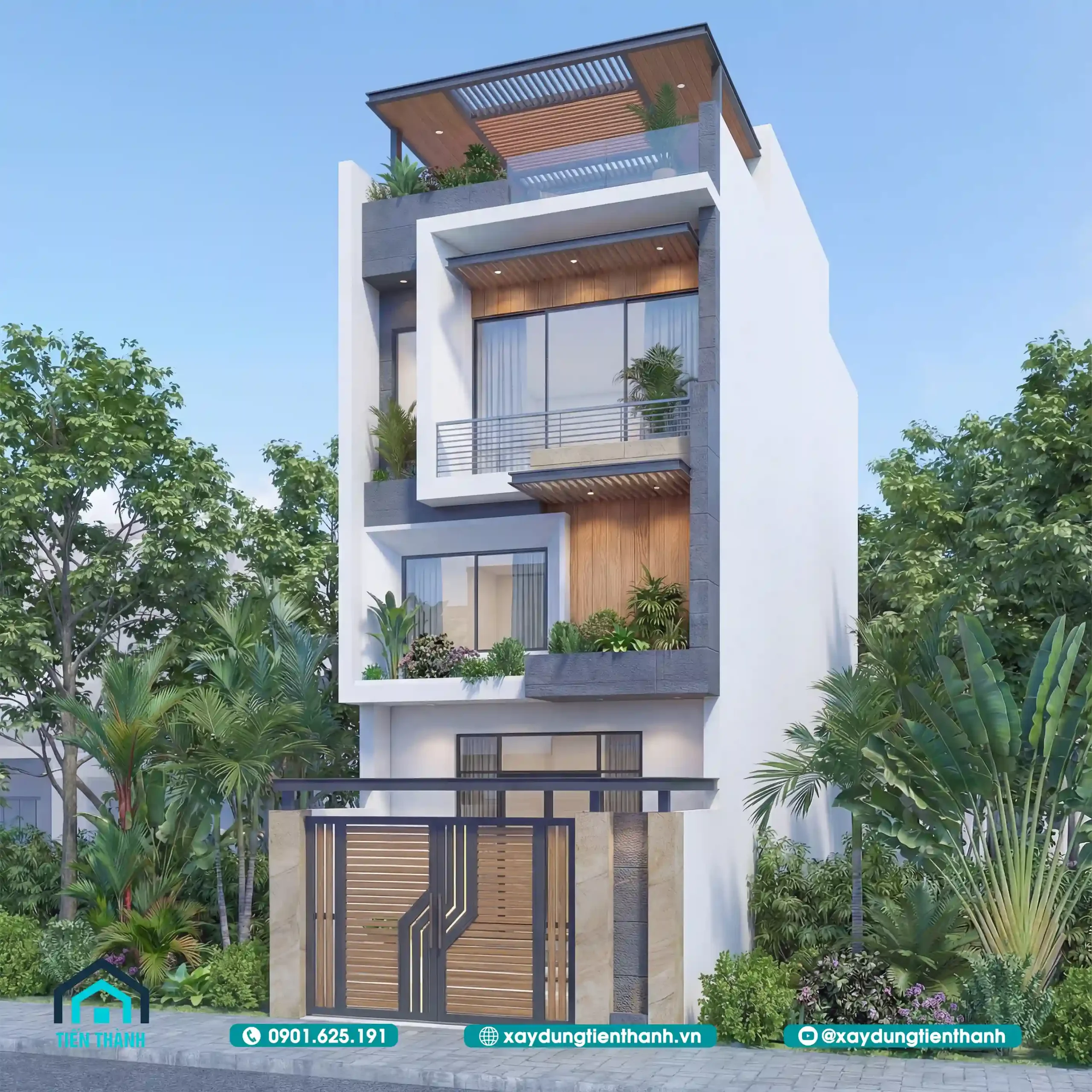 Mẫu Nhà 3 Tầng Có Gara Ô Tô Hiện Đại: Kiến Trúc Tối Ưu nha 3 tang co gara o to 6 scaled - Mẫu Nhà 3 Tầng Có Gara Ô Tô Hiện Đại: Kiến Trúc Tối Ưu