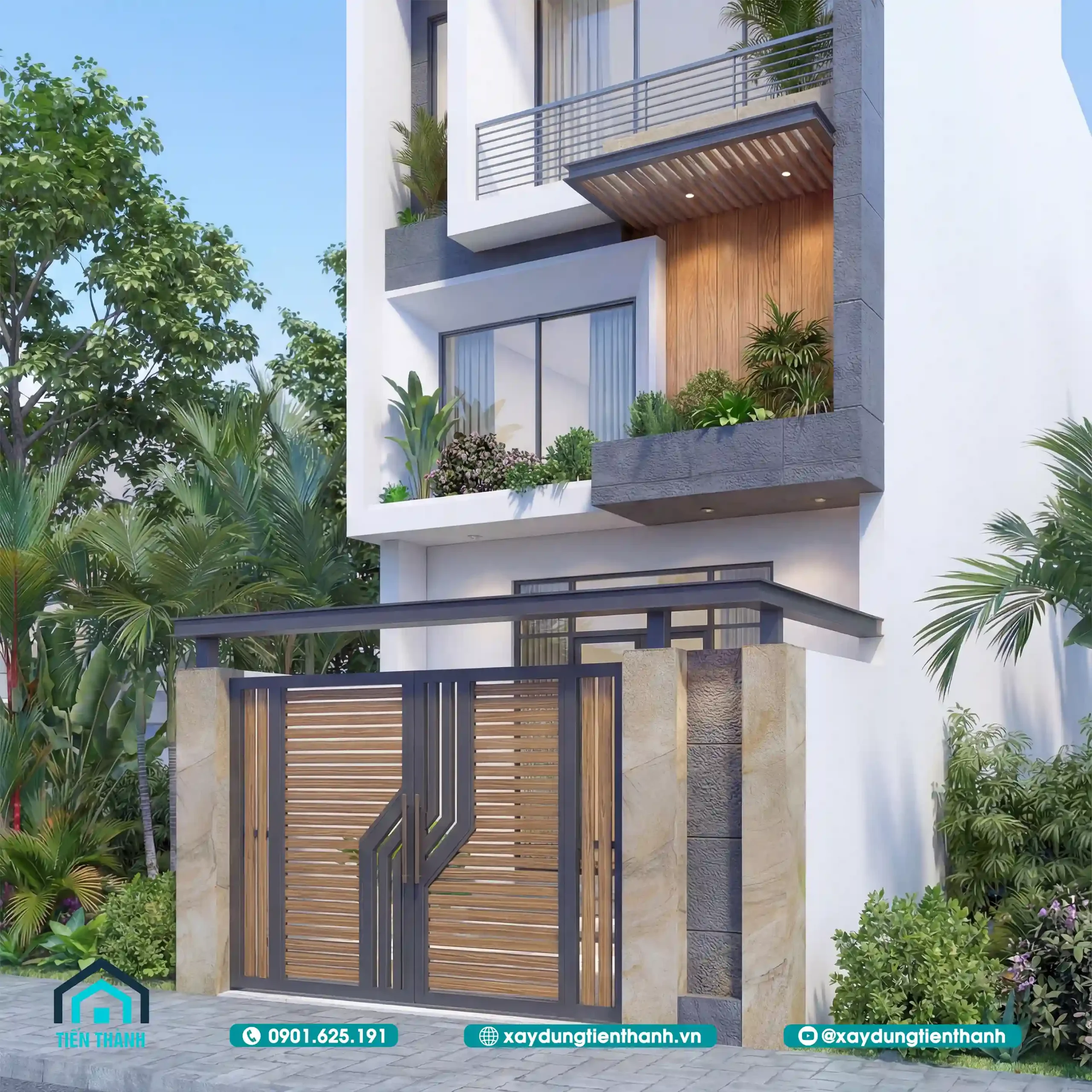 Mẫu Nhà 3 Tầng Có Gara Ô Tô Hiện Đại: Kiến Trúc Tối Ưu nha 3 tang co gara o to 8 scaled - Mẫu Nhà 3 Tầng Có Gara Ô Tô Hiện Đại: Kiến Trúc Tối Ưu