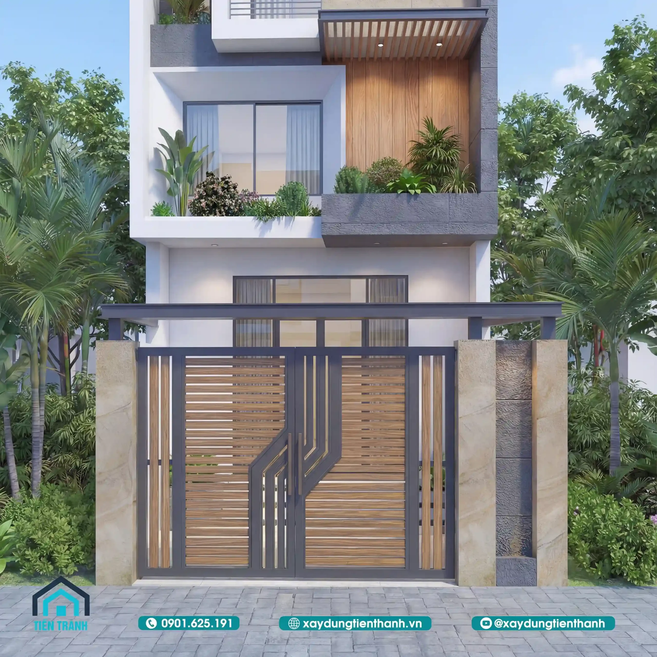 Mẫu Nhà 3 Tầng Có Gara Ô Tô Hiện Đại: Kiến Trúc Tối Ưu nha 3 tang co gara o to 9 scaled - Mẫu Nhà 3 Tầng Có Gara Ô Tô Hiện Đại: Kiến Trúc Tối Ưu