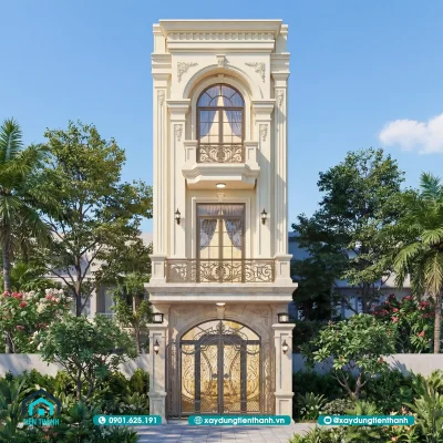 nha 3 tang tan co dien dep 6a 400x400 - Top 1 Mẫu Nhà 3 Tầng Tân Cổ Điển Đẹp Và Sang Trọng