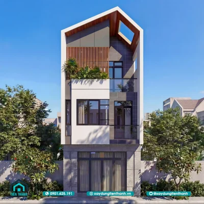 nha pho 3 tang dep 4 400x400 - Mẫu Nhà Phố 3 Tầng Đẹp Hiện Đại 5,5x11,5m Kiến Trúc Tối Ưu