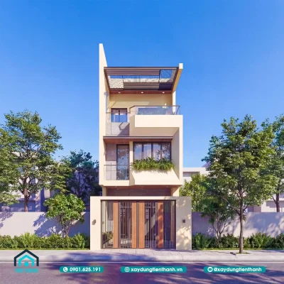 thiet ke nha 3 tang 5x20m co gara 4 400x400 - Thiết kế nhà 3 tầng 5x20m có gara: Giải pháp kiến trúc hiện đại.