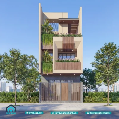 thiet ke nha 3 tang dep 4 400x400 - Thiết Kế Nhà 3 Tầng Đẹp 5.4x17m: Kiến Trúc Hiện Đại