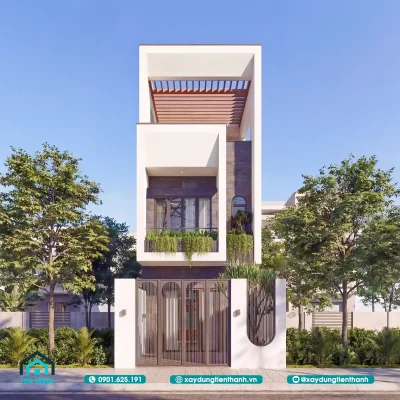 thiet ke nha ong 3 tang co gieng troi dien tich 5x20m 4 400x400 - Thiết Kế Nhà Ống 3 Tầng Có Giếng Trời Diện Tích 5x20m Hiện Đại