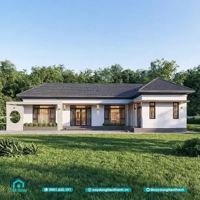 mau nha cap 4 nong thon chu l 1 400x400 - Nhà Cấp 4 Nông Thôn Chữ L Hiện Đại Đẹp Thiết Kế Tối Ưu