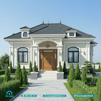 thiet ke nha dep cap 4 1 400x400 - Thiết Kế Nhà Đẹp Cấp 4 Tân Cổ Điển Sang Trọng Đỉnh Cao