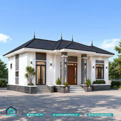 mau nha cap 4 nong thon don gian 400x400 - Nhà Cấp 4 Nông Thôn Đơn Giản Đẹp Tiết Kiệm Chi Phí